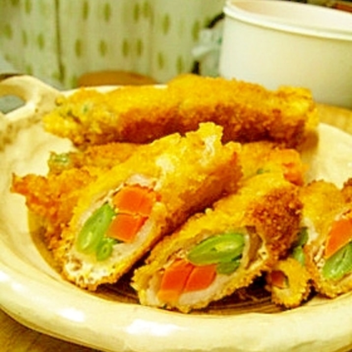 ジューシー野菜の肉巻きフライ レシピ 作り方 By Maroncandynana 楽天レシピ